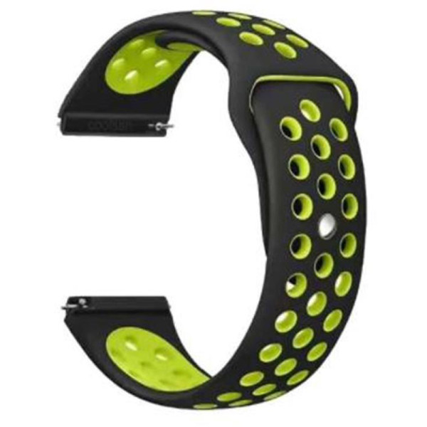 Ремінець BeCover Nike Style для Samsung Galaxy (20mm)/Watch 5/ Watch 4 40/44mm/Watch 4 Classic 42mm/Watch Active/Active 2 40/44mm/Watch 3 41mm/Gear S2/Classic/Gear Sport Black-Yellow (705697)