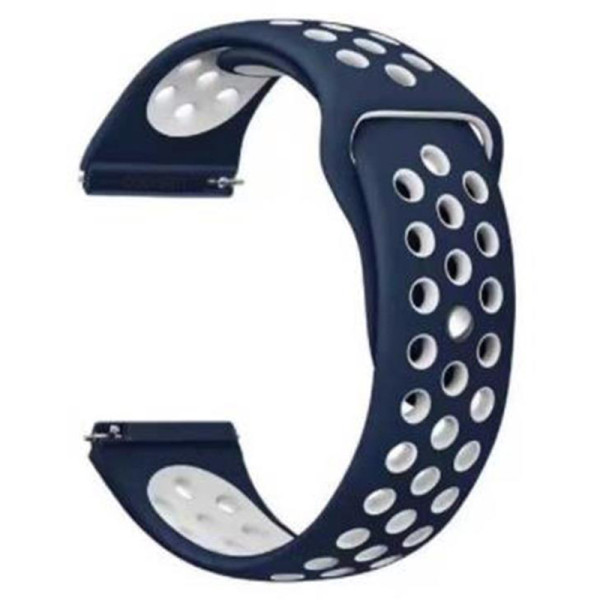 Ремінець BeCover Nike Style для Xiaomi Amazfit Bip/Bip Lite/Bip S Lite/GTR 42mm/GTS/TicWatch S2/TicWatch E Blue-White (705707)
