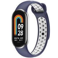 Ремешок BeCover Vents Style для Xiaomi Mi Smart Band 8 Blue-White (709419)