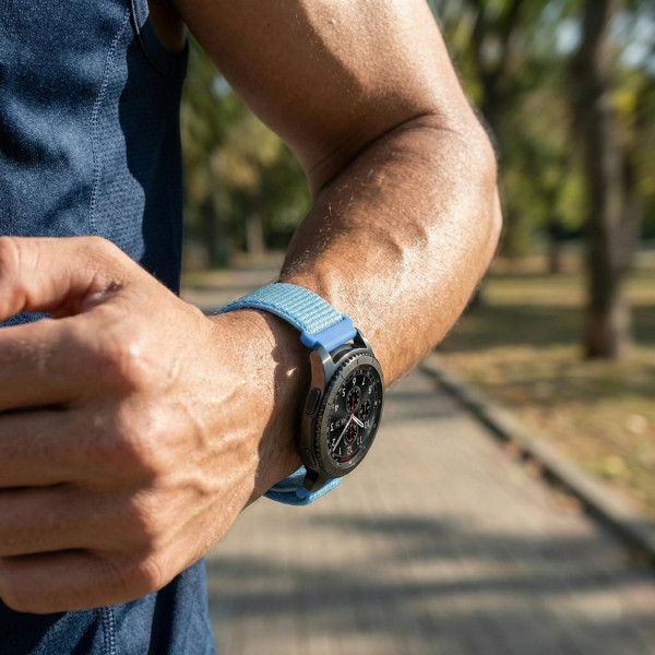 Ремінець BeCover Nylon Style для Xiaomi iMi KW66/Mi Watch Color/Haylou LS01/Watch S1 Active Aqua Blue (715004)