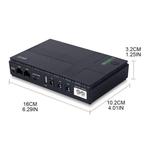 Джерело безперебійного живлення для роутерів/комутаторів DC1018P DC UPS 10400 mAh Black (2020000426844)
