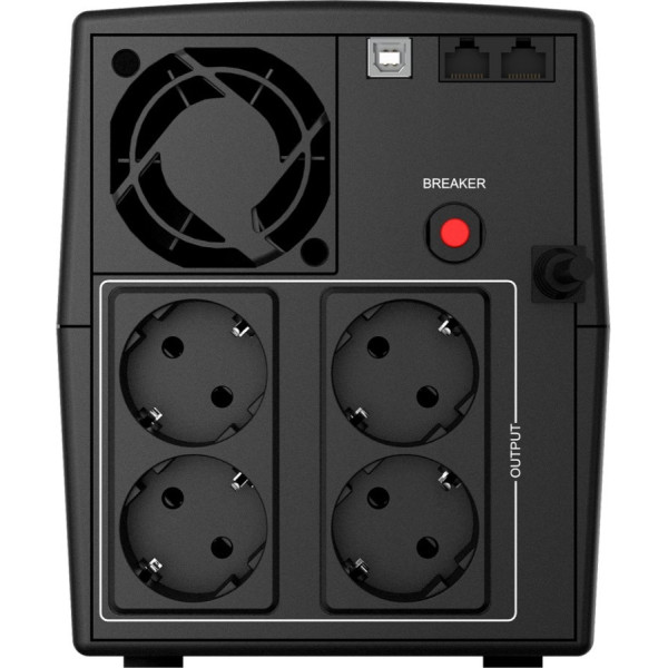 Джерело безперебійного живлення NJOY Keen 1000 (UPLI-LI100KU-CG01B), Lin.int., AVR, 4 x евро, USB, пластик