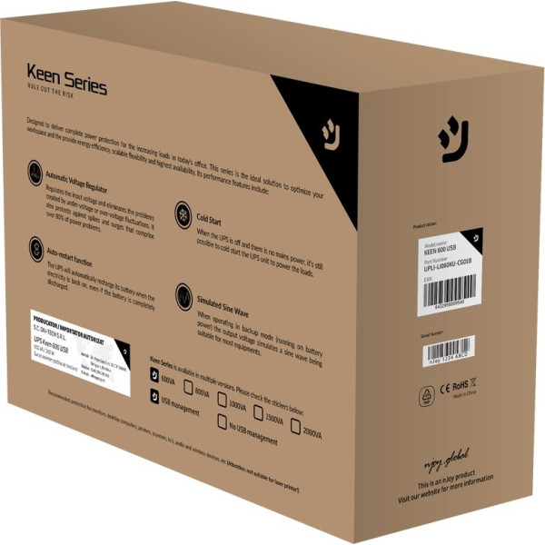 Джерело безперебійного живлення NJOY Keen 800 (UPLI-LI080KU-CG01B)