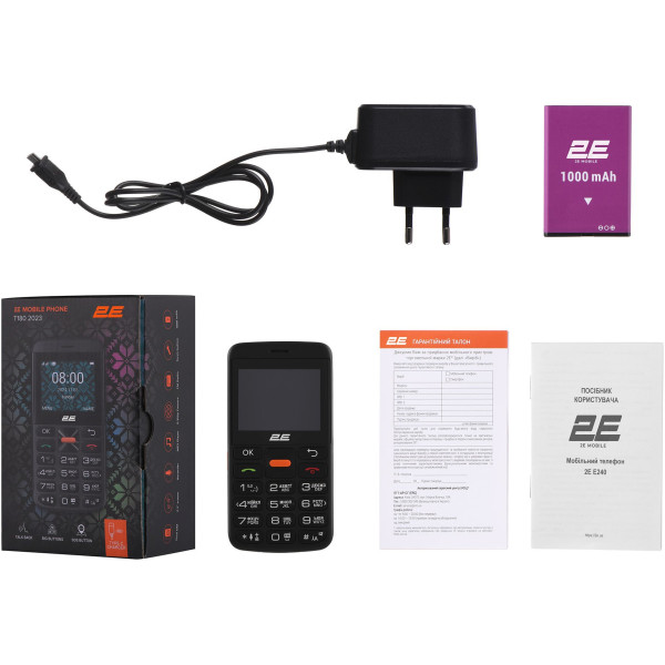 Мобiльний телефон 2E T180 Max Dual Sim Black (688130251051)