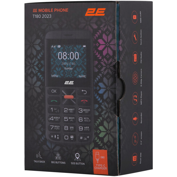 Мобiльний телефон 2E T180 Max Dual Sim Black (688130251051)