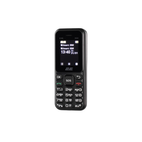 Мобiльний телефон 2E S180 2024 Black (694743653885)