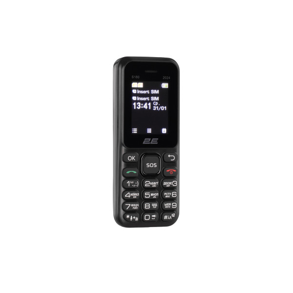 Мобiльний телефон 2E S180 2024 Black (694743653885)