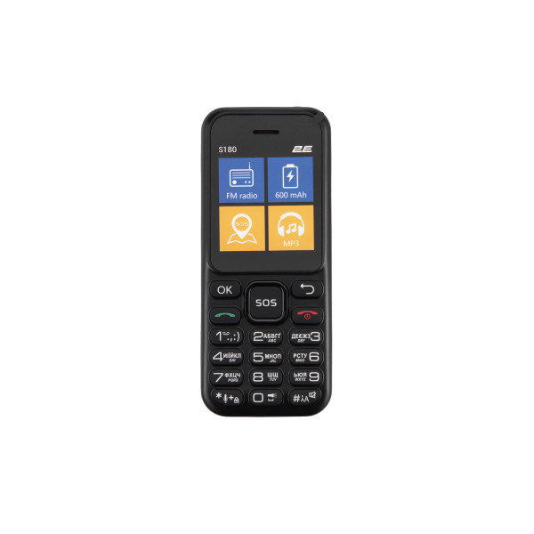 Мобiльний телефон 2E S180 2024 Black (694743653885)