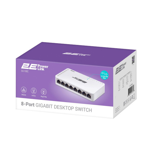 Коммутатор 2E PowerLink SG108C (8xGE, неуправляемый)