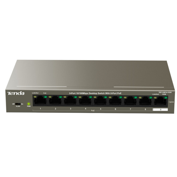 Коммутатор Tenda TEF1109P-8-102W
