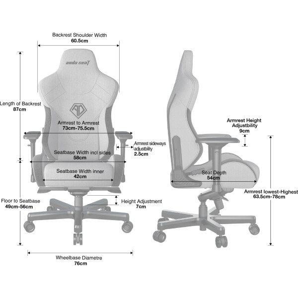 Крісло для геймерів Anda Seat T-Pro 2 Size XL Blue/Black (AD12XLLA-01-SB-F)