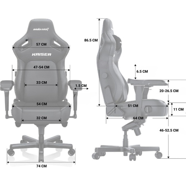 Крісло для геймерів Anda Seat Kaiser 4 Size XL Black (AD12YDDC-XLL-20-B-CF)