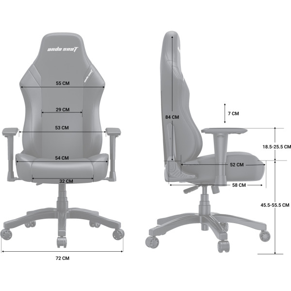Крісло для геймерів Anda Seat Luna Size L Black/Red (AD18-44-BR-PV)