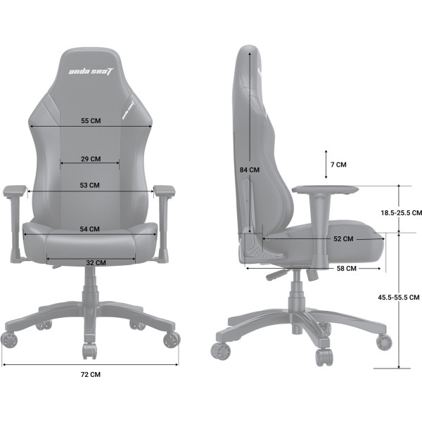 Крісло для геймерів Anda Seat Luna Size L Grey (AD18-44-G-F)