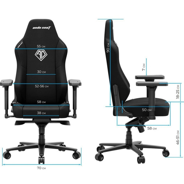 Крісло для геймерів Anda Seat Phantom 3 Size XL Fabric Gray (AD18XL-52-G-F-G01)