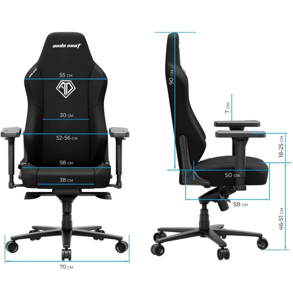 Крісло для геймерів Anda Seat Phantom 3 Size XL Fabric Dark Gray (AD18XL-52-GB-F-G01)