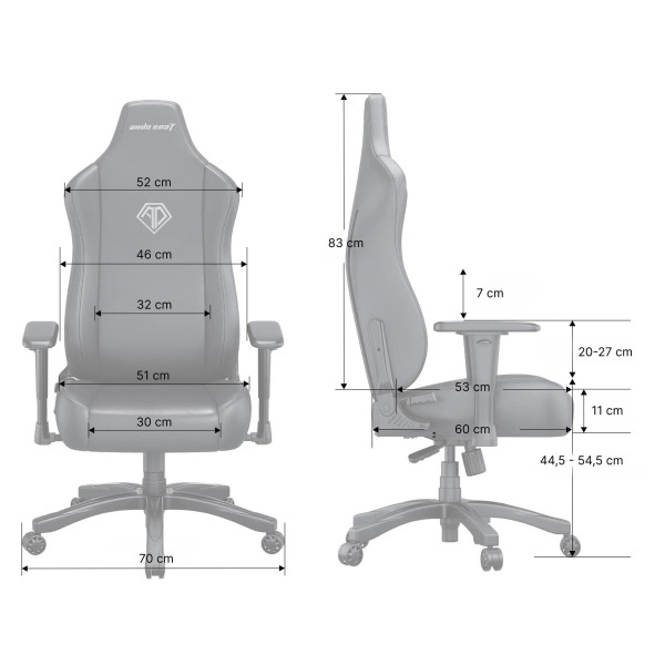 Крісло для геймерів Anda Seat Novis Size L Gray Fabric (AD23-L-01-G-F)