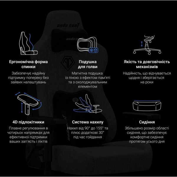 Крісло для геймерів Anda Seat Kaiser 3E XL Maroon (AD23YC-XL-09-A-PV/C-A01)