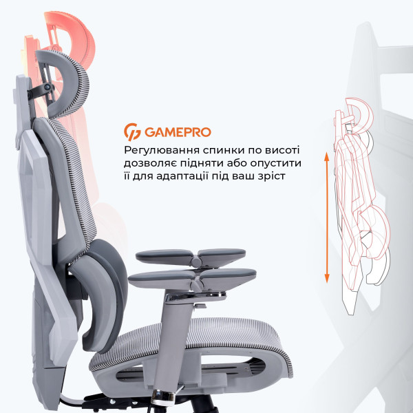Кресло для геймеров GamePro Edge GC820MG Grey