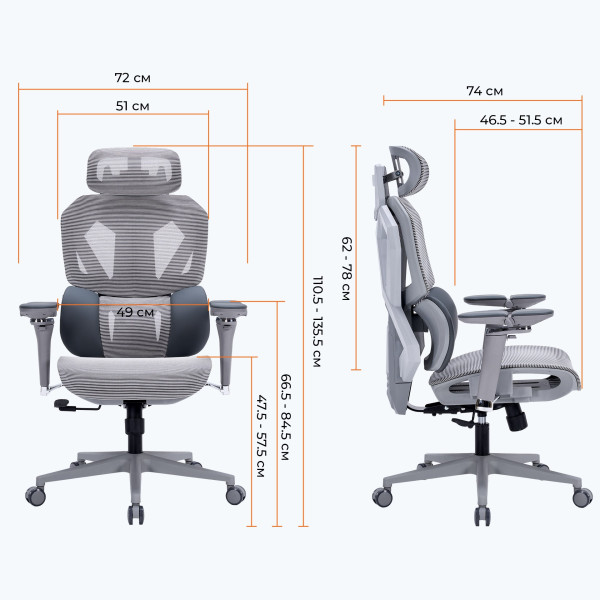 Кресло для геймеров GamePro Edge GC820MG Grey