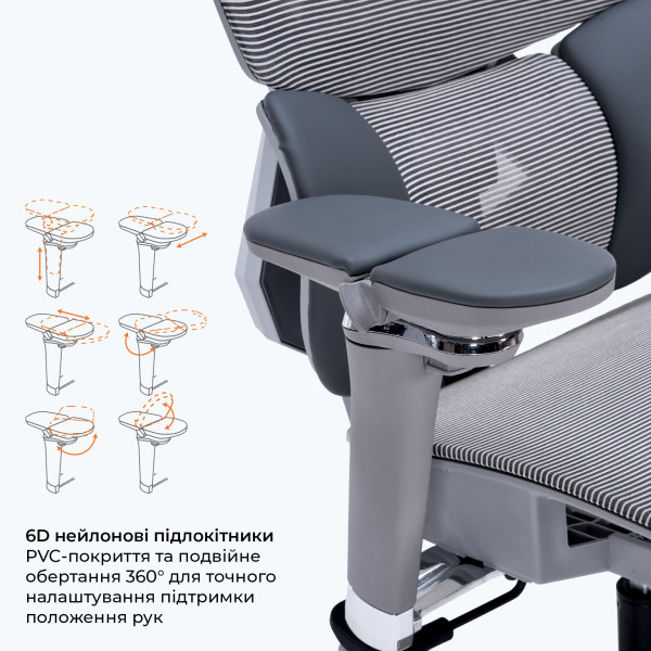 Кресло для геймеров GamePro Edge GC820MG Grey