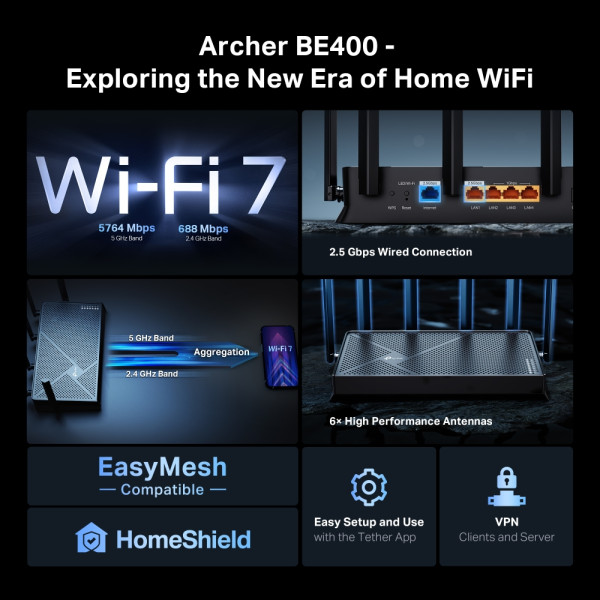 Беспроводной маршрутизатор TP-Link Archer BE400