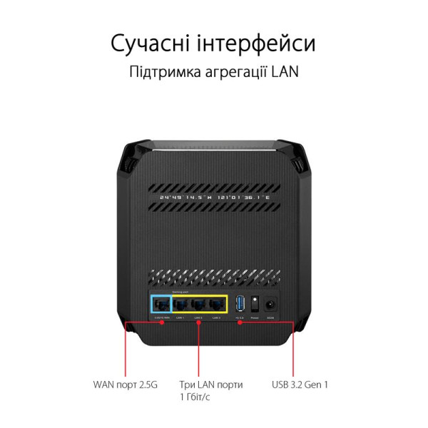 Wi-Fi Mesh-система Asus ROG Rapture GT6 2pk Black (90IG07F0-MU9A20)