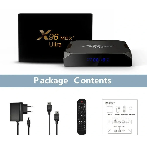 HD медиаплеер X96 MAX+ Ultra Android TV (905x4/4GB/64GB)