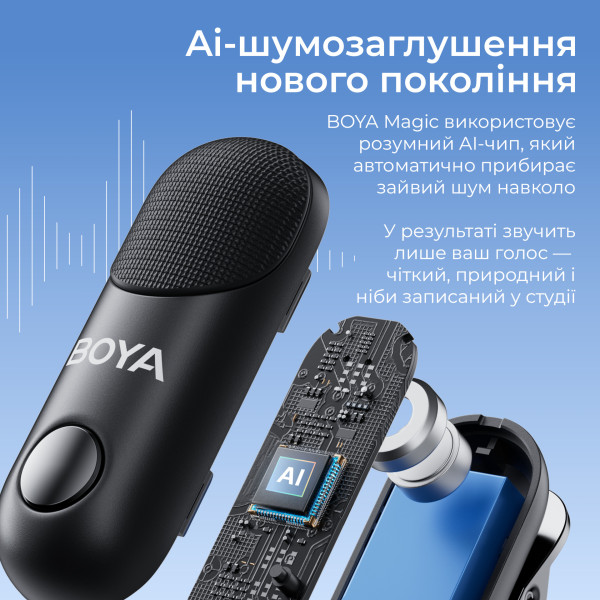 Микрофон BOYA Magic-02 Type-C/Lightning Black