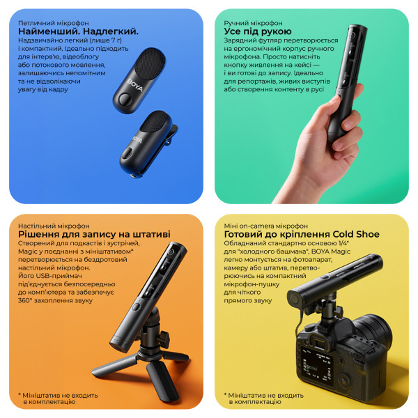 Микрофон BOYA Magic-02 Type-C/Lightning Black