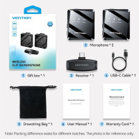 Микрофон Vention USB Type-C 2-Pack Wireless Lavalier Black (NCBB0)