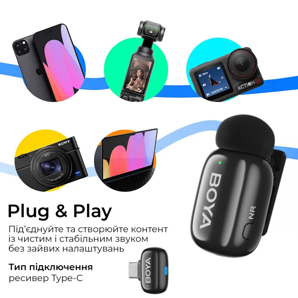 Мікрофон BOYA mini 2-06 Type-C Black