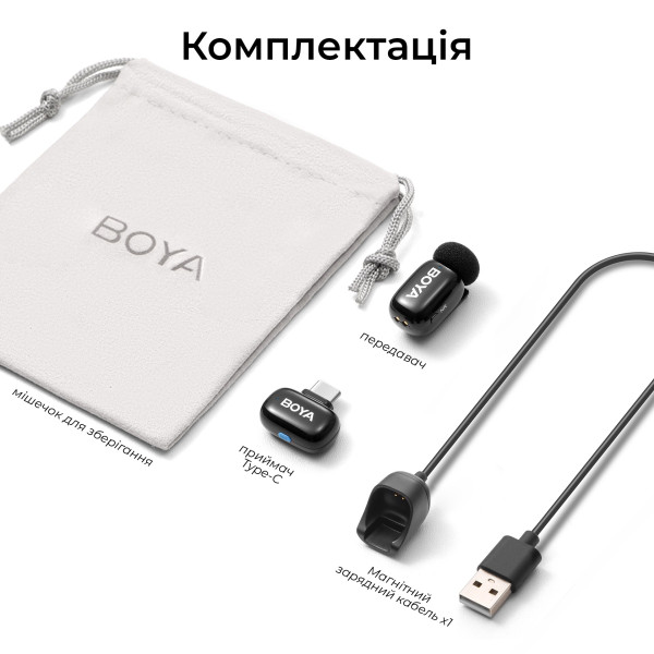 Мікрофон BOYA mini 2-06 Type-C Black