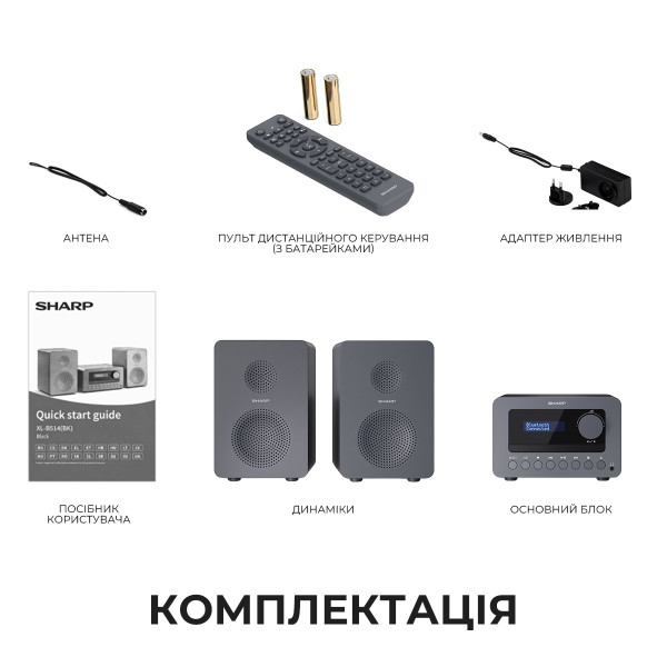 Микросистема Sharp Micro Sound System Grey (XL-B514(GY))