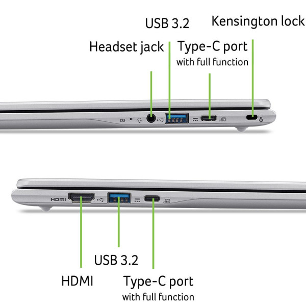 Ноутбук Acer Chromebook 315 CB315-7H (NX.JUVEU.001) Silver