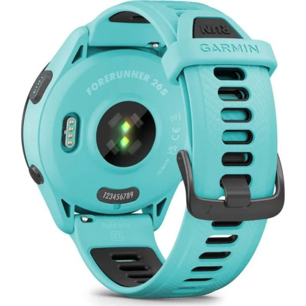 Смарт-годинник Garmin Forerunner 265 Black Bezel with Aqua Case and Aqua/Black Silicone Band (010-02810-12)