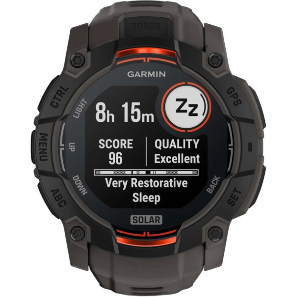 Смарт-годинник Garmin Instinct 3 50mm Solar Black Bezel with Charcoal Band (010-02935-00)