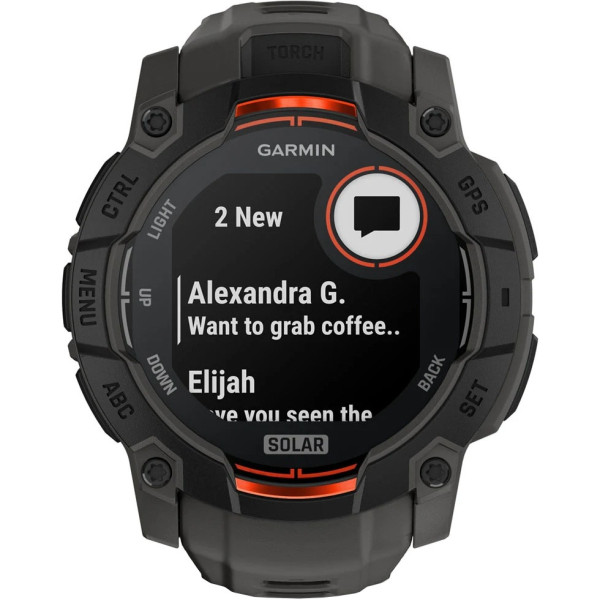 Смарт-годинник Garmin Instinct 3 50mm Solar Black Bezel with Charcoal Band (010-02935-00)