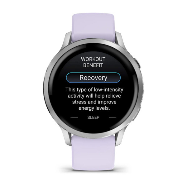 Смарт-годинник Garmin Venu 4 41mm Silver Bezel with Periwinkle Silicone Band (010-03013-01)