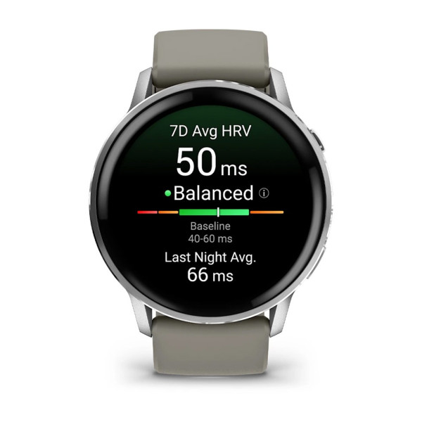 Смарт-годинник Garmin Venu 4 45mm Silver Bezel with Silver Gray Silicone Band (010-03014-01)