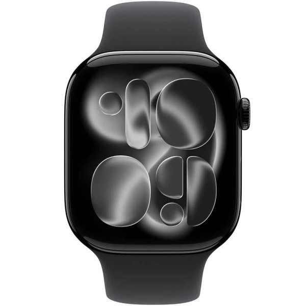 Смарт-годинник Apple Watch Series 11 GPS 46mm Jet Black Aluminium Case with Black Sport Band - M/L (MEUX4RK/A)