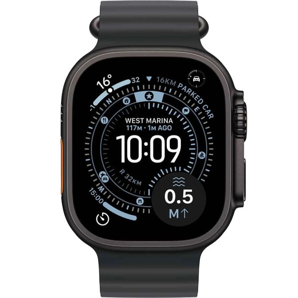Смарт-годинник Apple Watch Ultra 3 GPS + Cellular 49mm Black Titanium Case with Black Ocean Band (MF0J4QP/A)