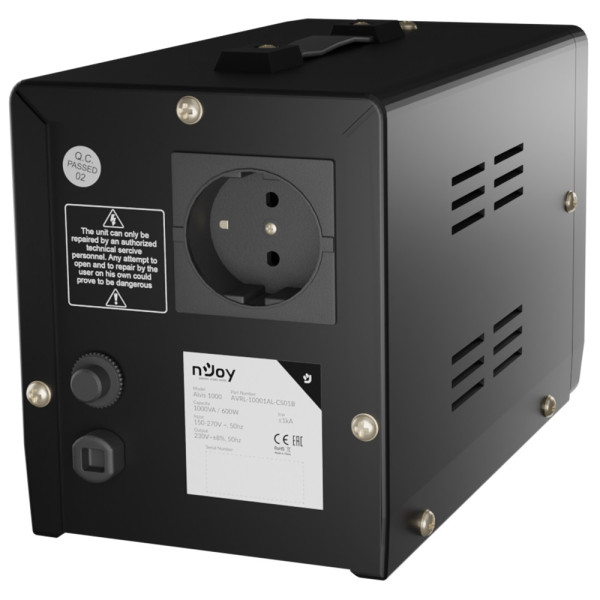 Стабілізатор Njoy Alvis 1000 (AVRL-10001AL-CS01B) AVR, 1 розетка