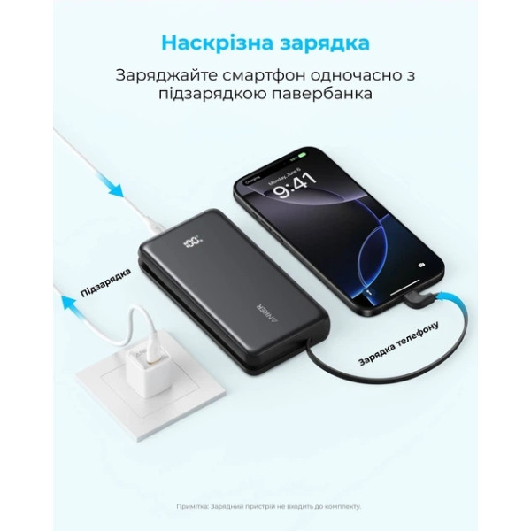 Універсальна мобільна батарея Anker Zolo 20000mAh 22.5W Black (A110EH11)