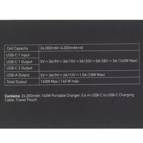 Універсальна мобільна батарея Anker PowerCore 737 GaNPrime 24000 mAh 140W Black (A1289011)