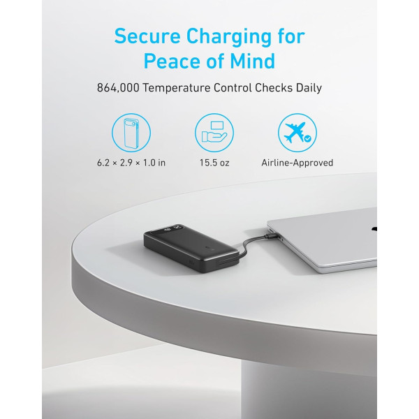 Універсальна мобільна батарея Anker PowerCore 87W 20000mAh Black (A1383H11)