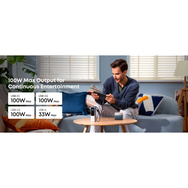 Універсальна мобільна батарея Anker Laptop 25000mAh 165W Silver (A1695H41)