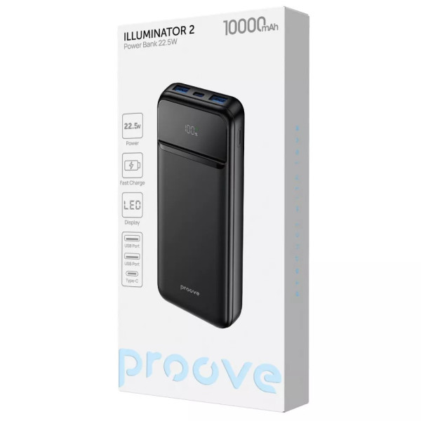 Універсальна мобільна батарея Proove Illuminator 2 22.5W 10000mAh Black (PBIP10212201)