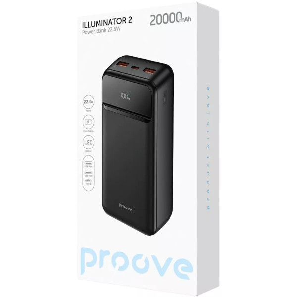 Універсальна мобільна батарея Proove Illuminator 2 22.5W 20000mAh Black (PBIP20212201)