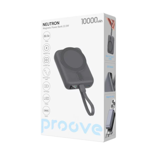 Универсальная мобильная батарея Proove Neutron 22.5W 10000mAh Gray (PBNE22022203)
